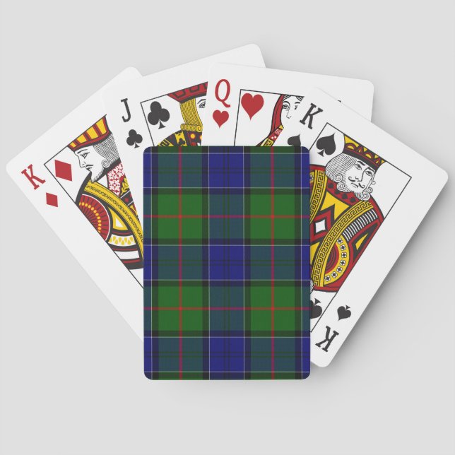 Jeu De Cartes Colquhoun tartan bleu vert plaid (dos)