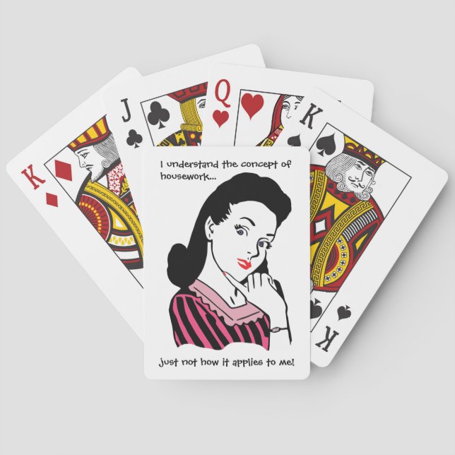 Jeu De Cartes Concept de ménage rétro amusant (dos)