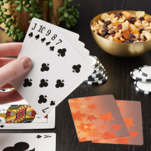 Jeu De Cartes Conception d'automne avec feuilles d'érable et eff