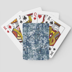 Jeu De Cartes Conception de camouflage numérique bleu marine