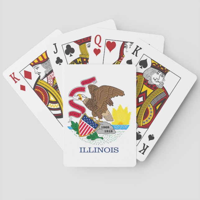 Jeu De Cartes Conception de drapeau d'état de l'Illinois (dos)