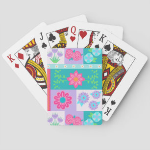 Jeu De Cartes Conception de fleurs vibrantes en fleurs