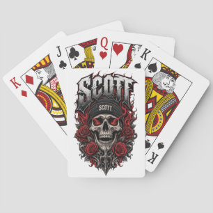 Jeu De Cartes Conception de nom personnalisé Scott Gothic Skull