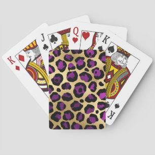 Jeu De Cartes Conception de série Leopard violet et or 4