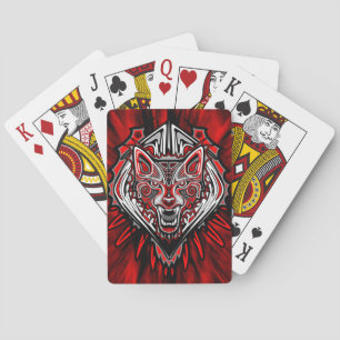 Jeu De Cartes Conception de totem tribal Haida de loup