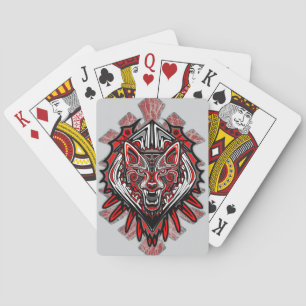 Jeu De Cartes Conception de totem tribal Haida Loup