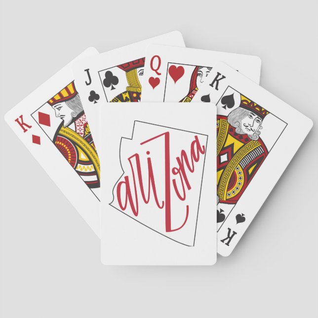 Jeu De Cartes Conception de typographie d'état de l'Arizona | (dos)