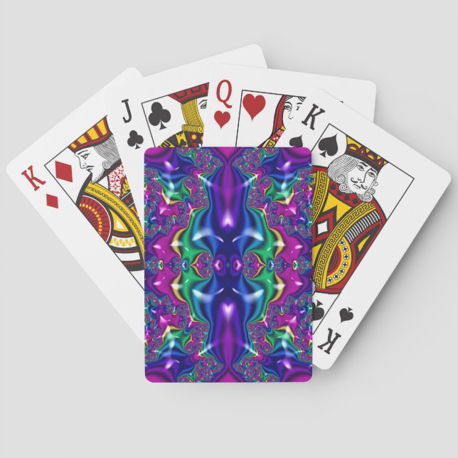 Jeu De Cartes Conception fractale violette ~ (dos)