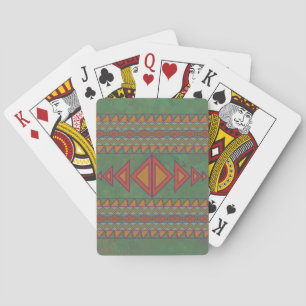 Jeu De Cartes Conception géométrique verte Sagebrush Sud-Ouest