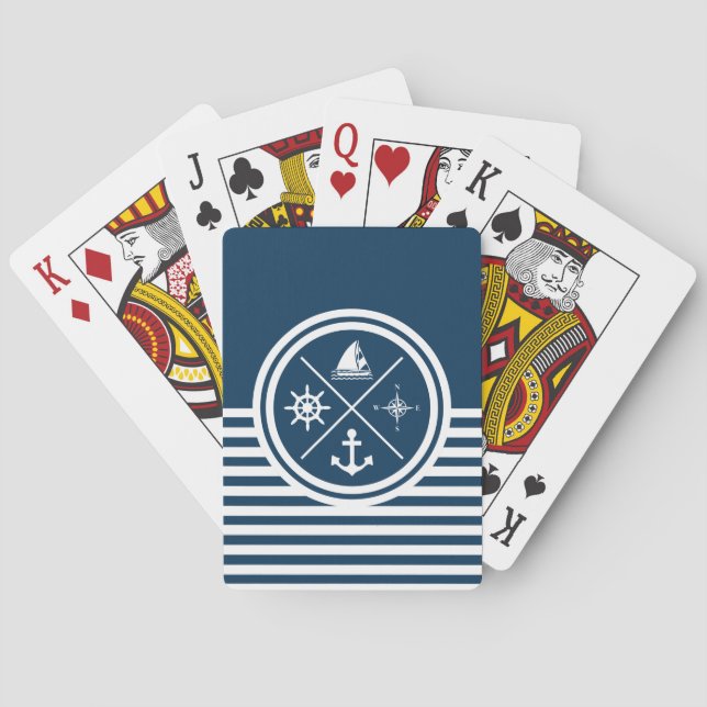 Jeu De Cartes Conception sur le thème nautique (dos)