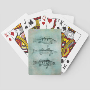 Jeu De Cartes Conception texturisée en bois de poissons de