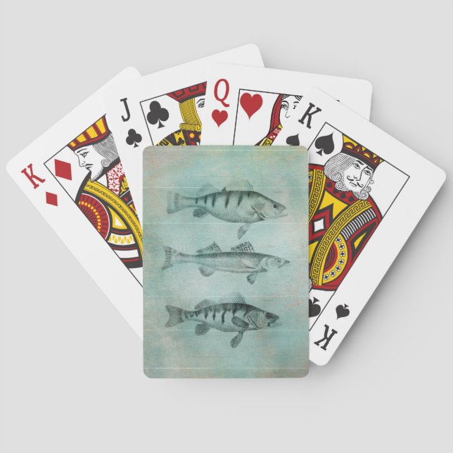 Jeu De Cartes Conception texturisée en bois de poissons de (dos)