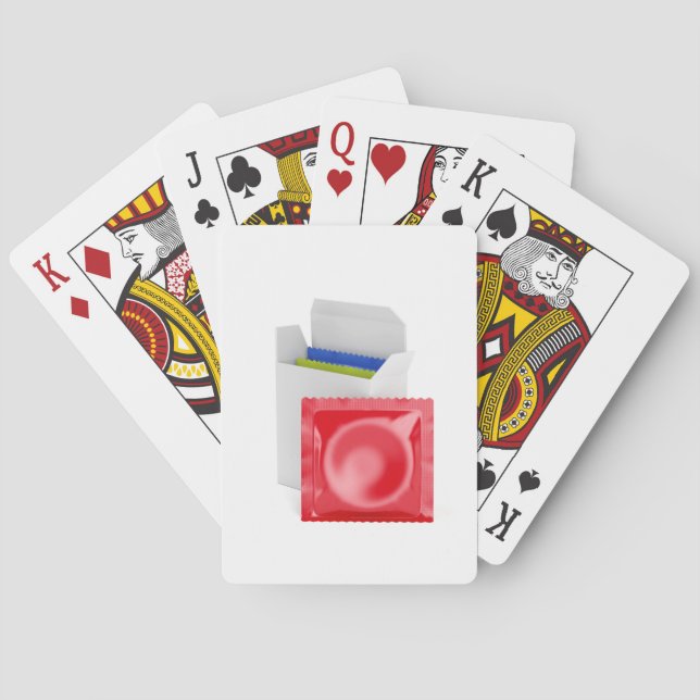 Jeu De Cartes Condoms sur arrière - plan blanc (dos)