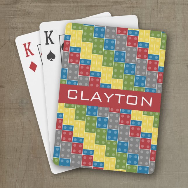 Jeu De Cartes Construction de briques nom personnalisé (Personalized playing cards with custom text)
