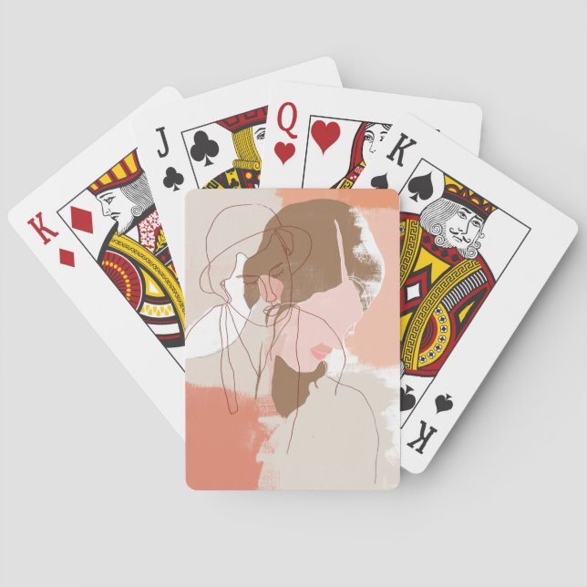 Jeu De Cartes Contour peint Portrait féminin (dos)