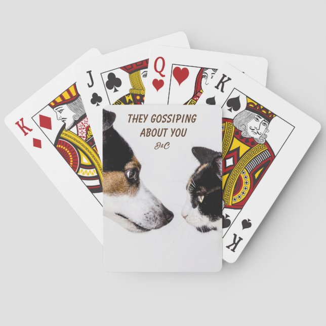 Jeu De Cartes Conversation drôle de chien et de chat (dos)