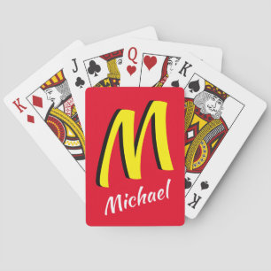Jeu De Cartes Cool 3D Ombre rouge et jaune monogramme