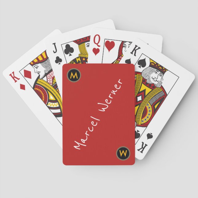 Jeu De Cartes cool rouge jouer aux cartes avec nom (dos)