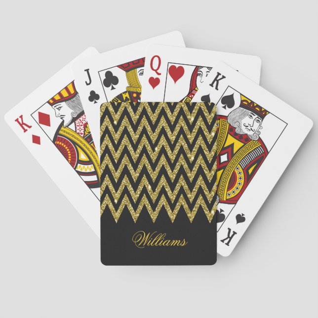 Jeu De Cartes Cool tendance chevron zigzag faux parties scintill (dos)