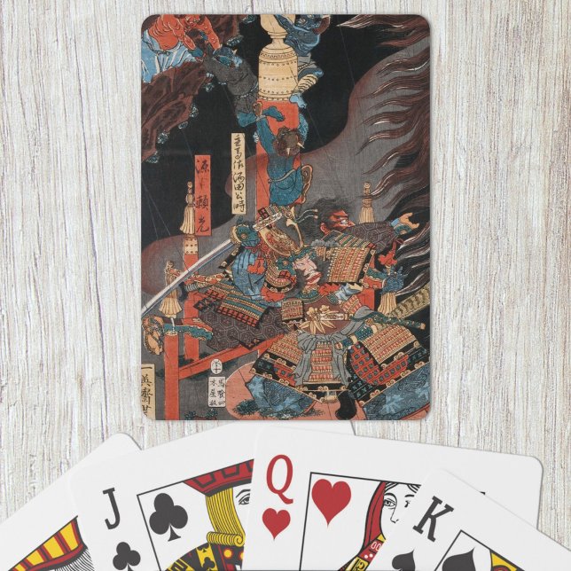 Jeu De Cartes Cool Vintage Samurai (Minamoto no Yorimitsu Playing Cards- Table View)