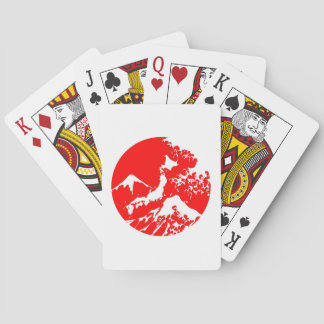Jeu De Cartes copie rouge du mont Fuji Japon de 富士山 artistique