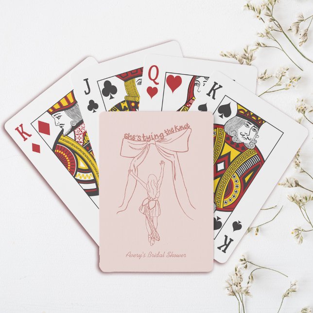 Jeu De Cartes Coquette Whimsical Dessiné À La Main Fête des mari (Give your guests a bridal shower favor they'll use with these custom hand drawn playing cards)