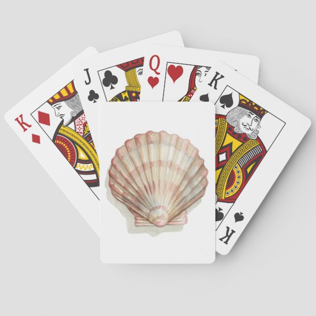 Jeu De Cartes Coquillage rose et crème (dos)