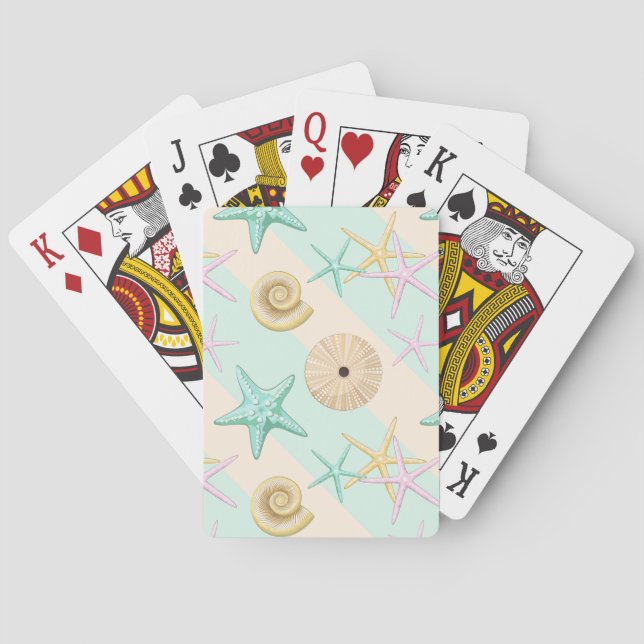 Jeu De Cartes Coquillages Retro Pastel Sea Life (dos)