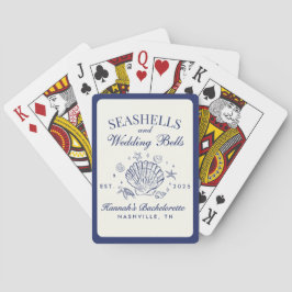 Jeu De Cartes Coquillages roses rétro et cloches Mariages Bachel