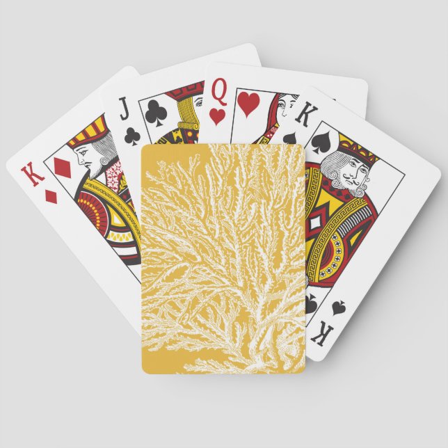 Jeu De Cartes Corail jaune et blanc (dos)