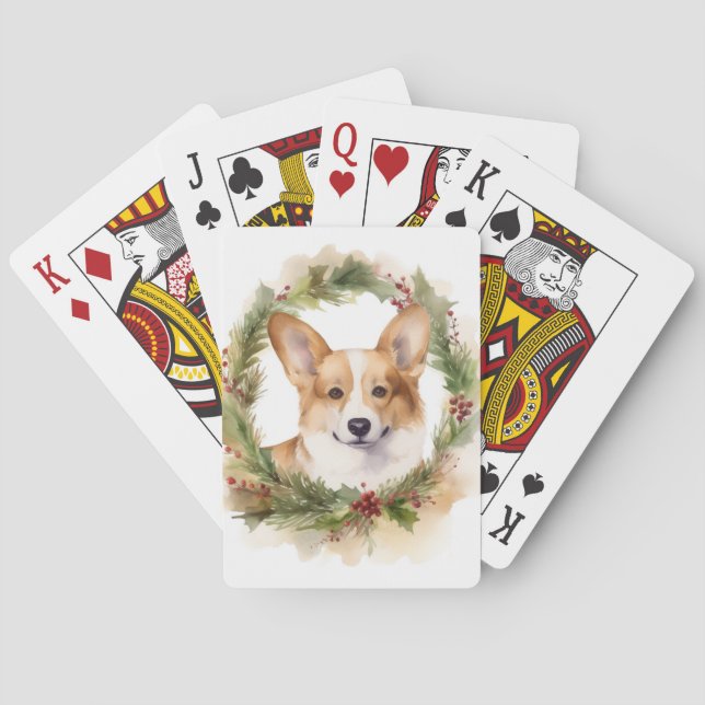 Jeu De Cartes Corgi Christmas Wreath Festive Pup (dos)