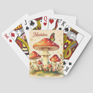 Jeu De Cartes Cottage Core Champignons et Papillon Vintage