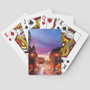 Jeu De Cartes Coucher de soleil de Zurich Suisse