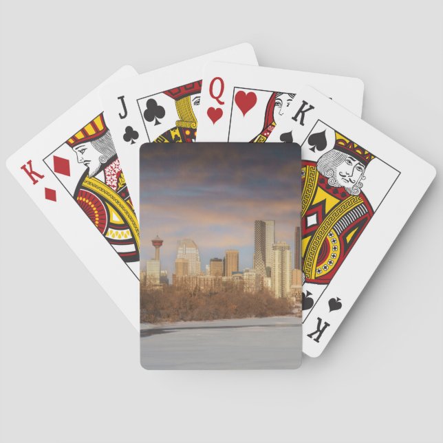 Jeu De Cartes Coucher De Soleil D'Hiver À Calgary Skyline (dos)