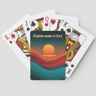 Jeu De Cartes Coucher de soleil personnalisé à l'horizon