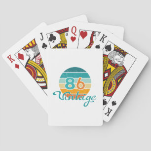 Jeu De Cartes Coucher de soleil rétro 86 Vintage en détresse