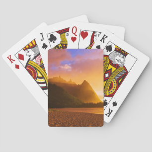 Jeu De Cartes Coucher de soleil sur la plage dorée, Hawaï