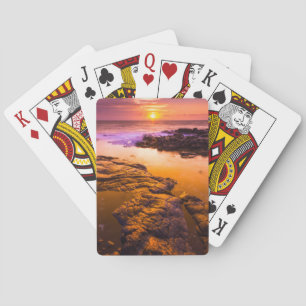 Jeu De Cartes Coucher de soleil sur les marées, Hawaï