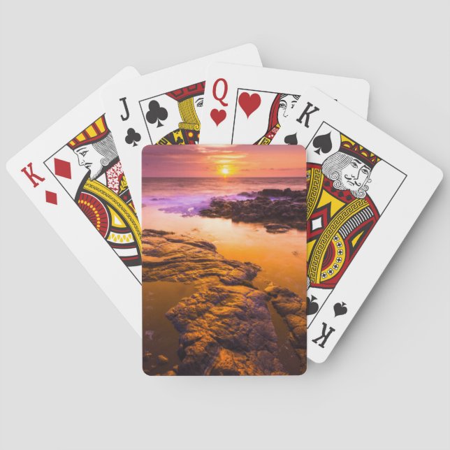 Jeu De Cartes Coucher de soleil sur les marées, Hawaï (dos)