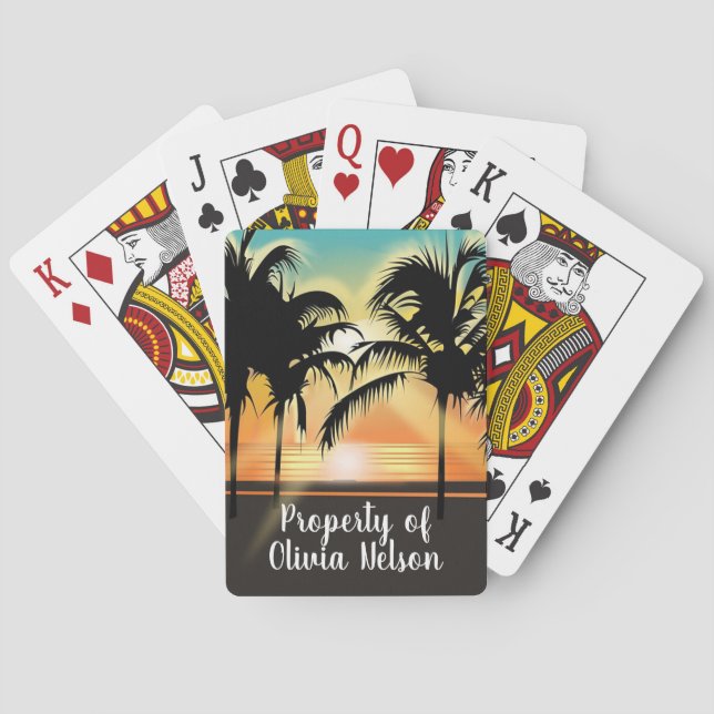 Jeu De Cartes Coucher de soleil tropical (dos)