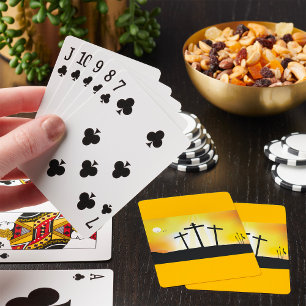 Jeu De Cartes Coucher du soleil croix religieuses Jouer des cart