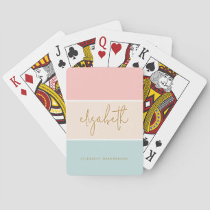 Jeu De Cartes Couleur Blocage Pastel Rose Jaune Bleu Bleu Bande