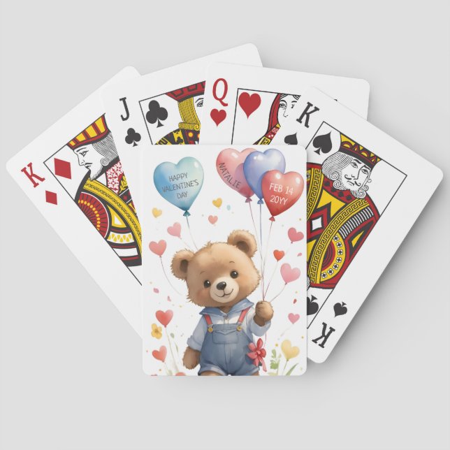Jeu De Cartes Couleur d'eau douce personnalisée Jour des Valenti (dos)