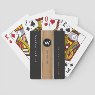 Jeu De Cartes Couleur en bois monogramme noir
