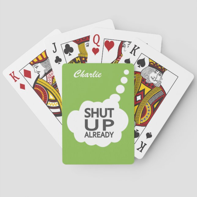 Jeu De Cartes Couleur et nom personnalisés "Fermer" Lecture de c (dos)