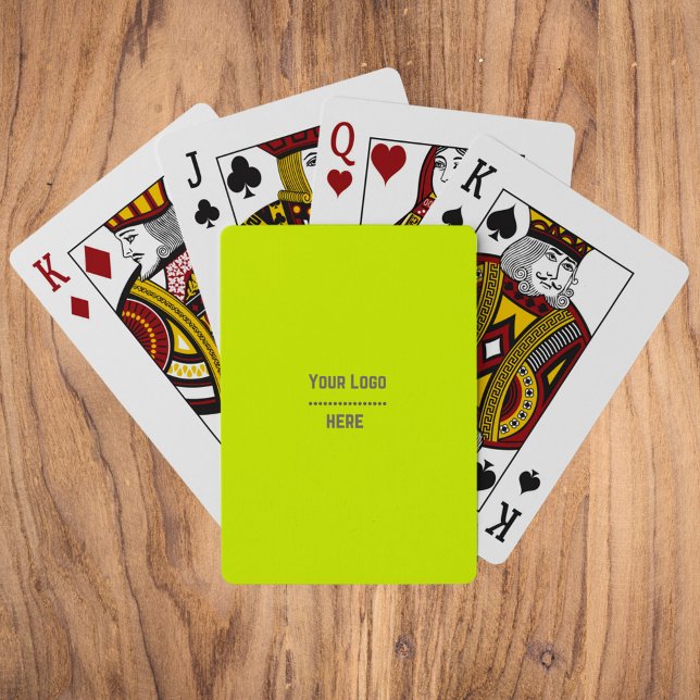 Jeu De Cartes couleur solide jaune fluorescent - votre logo (Créateur téléchargé)