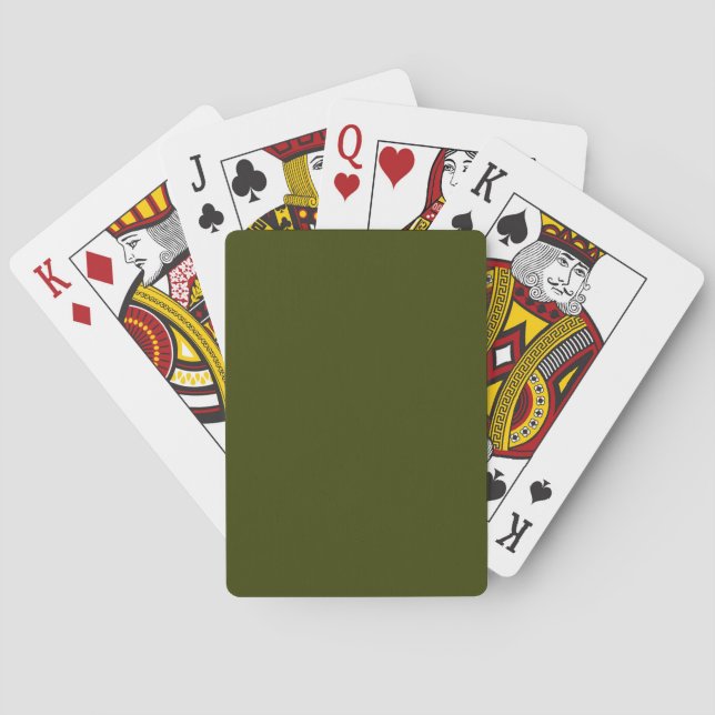Jeu De Cartes Couleur solide vert olive foncé (dos)