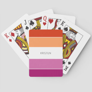 Jeu De Cartes Couleurs Drapeau Lesbienne Personnalisées Frappes 