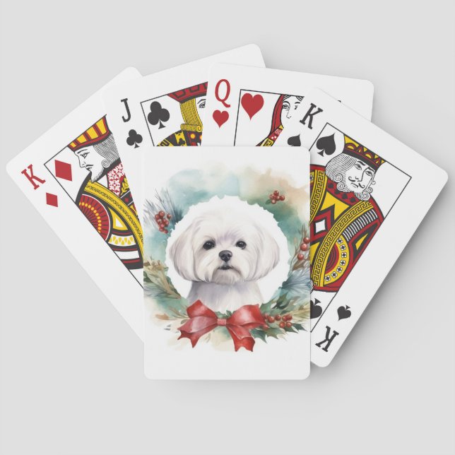 Jeu De Cartes Coupe festive de gerbes de Noël maltaises (dos)