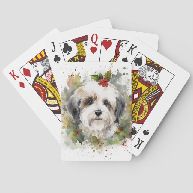 Jeu De Cartes Coupe festive de germe de Noël Havanais (dos)